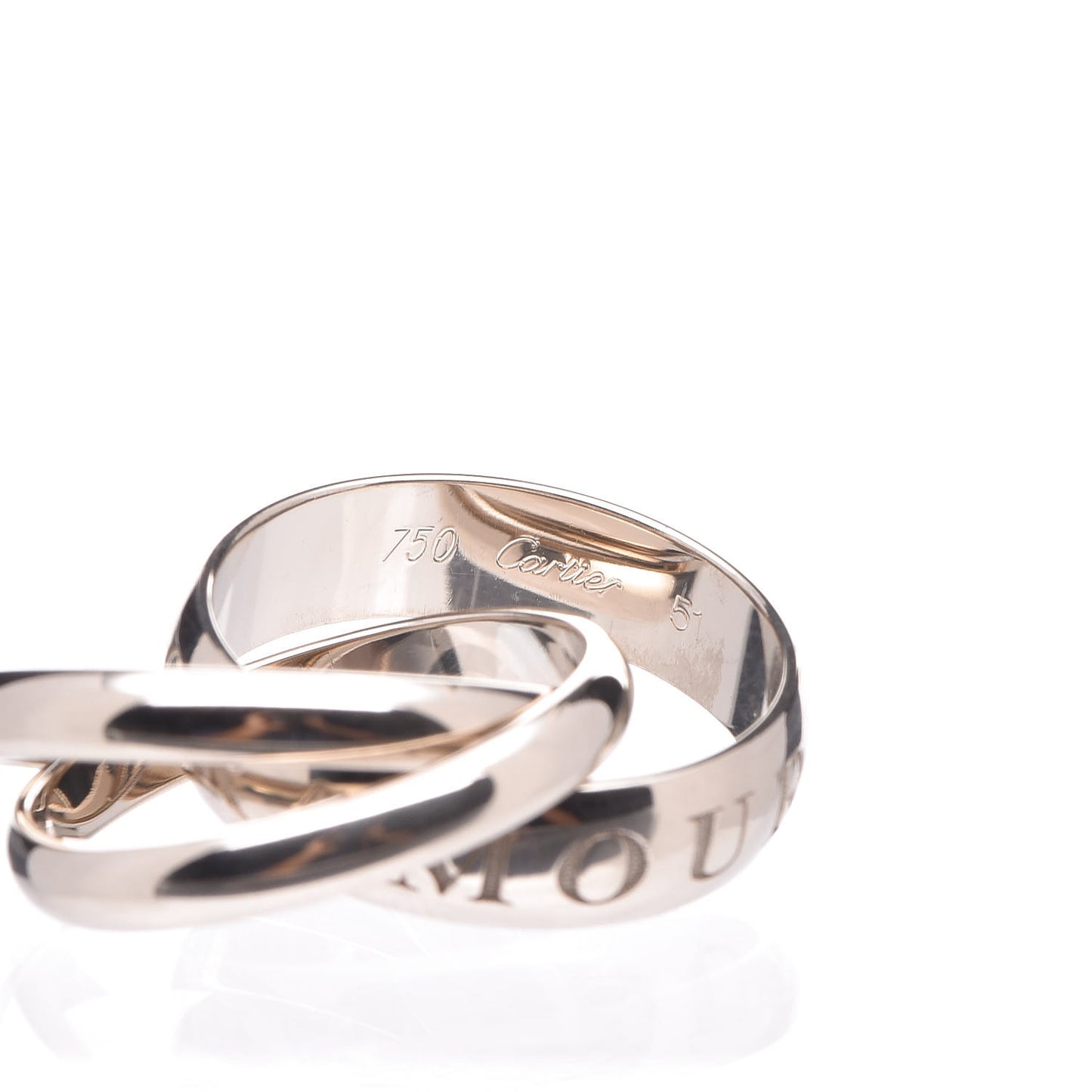 18K White Gold 98 Xmas Limited Trinity Ring 51 5.75