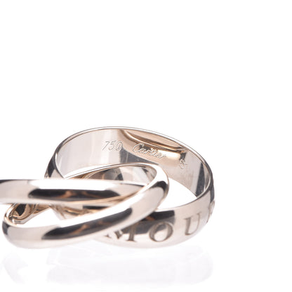 Cartier 18K White Gold 98 Xmas Limited Trinity Ring 51 5.75 5 of 6