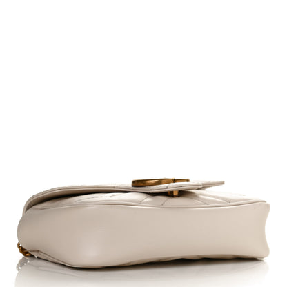 Gucci Calfskin Matelasse Super Mini GG Marmont Shoulder Bag White 6 of 23