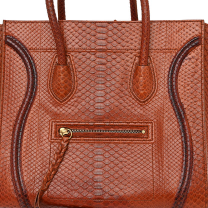 Celine Snakeskin Medium Phantom Luggage Chestnut 7 of 13