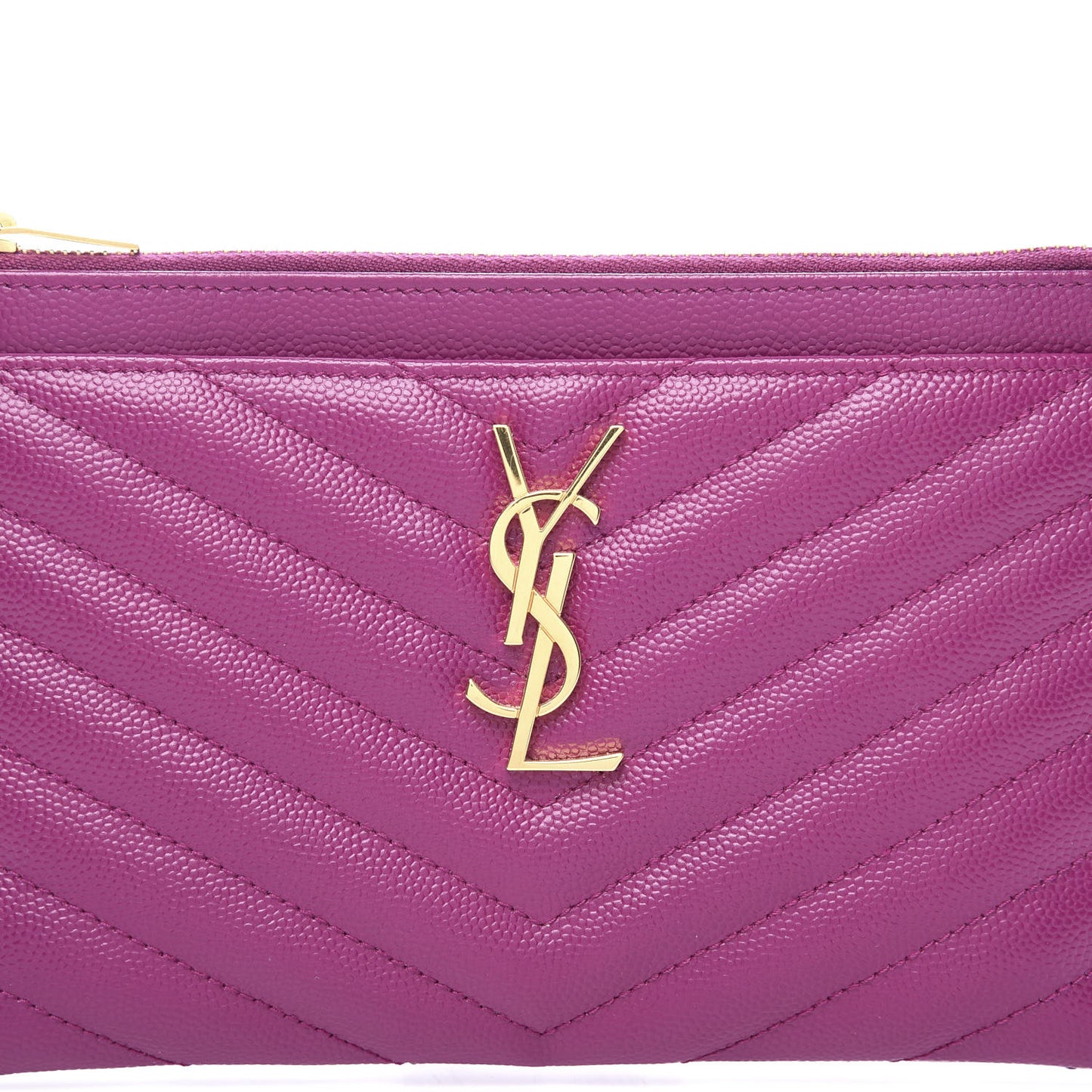 Grain De Poudre Chevron Monogram Bill Pouch Dark Grape