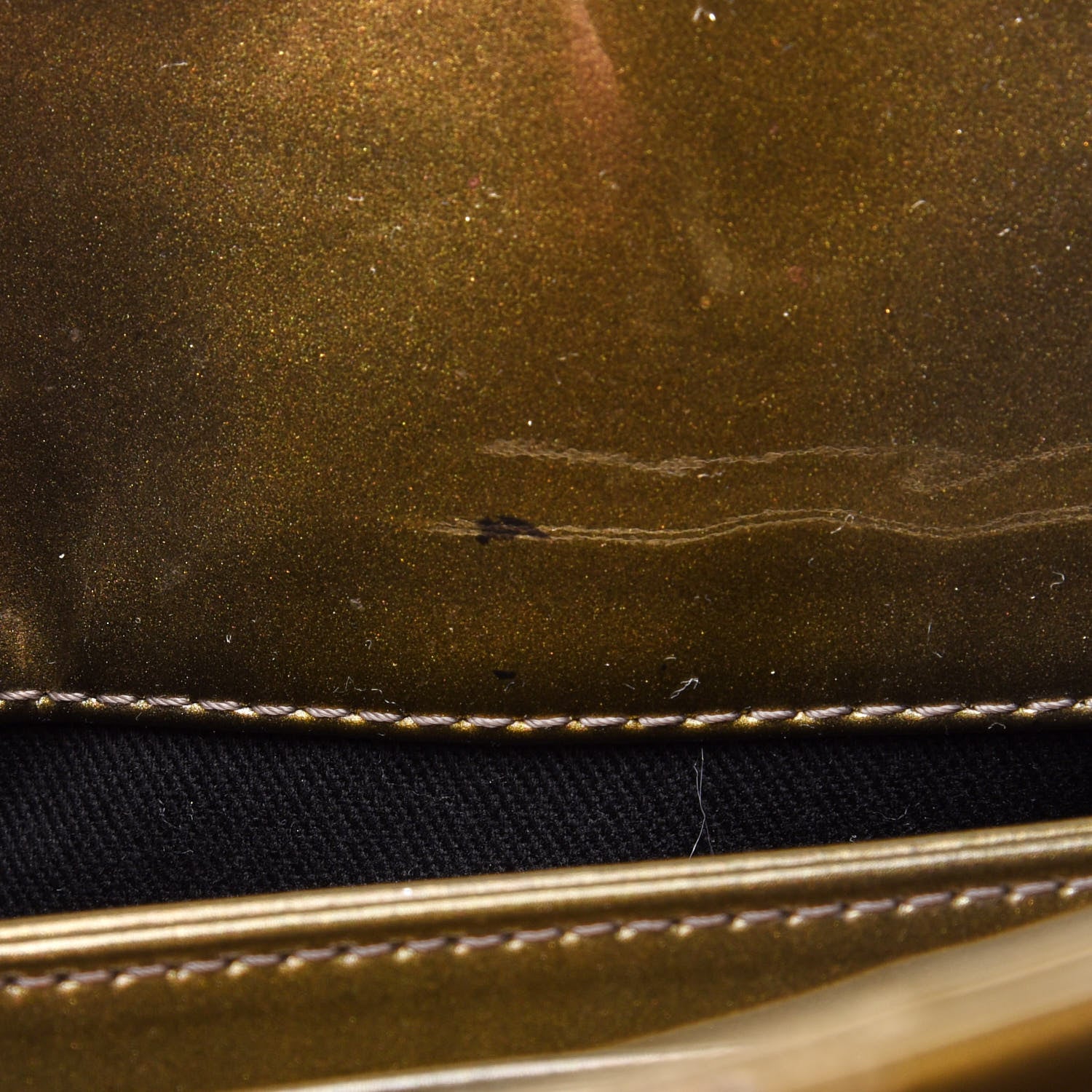 Chanel Metallic Patent Quilted Medium Just Mademoiselle Bowling Bag Gold Degrade 14 of 14