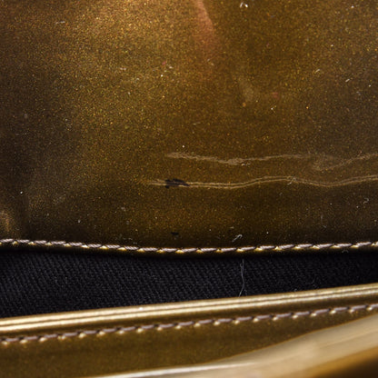 Chanel Metallic Patent Quilted Medium Just Mademoiselle Bowling Bag Gold Degrade 14 of 14
