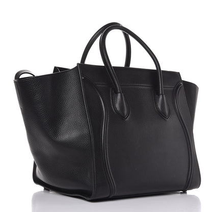 Celine Grained Calfskin Medium Phantom Luggage Black 3 of 10