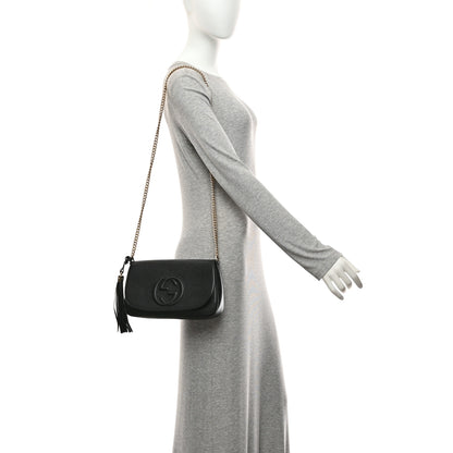 Gucci Pebbled Calfskin Medium Soho Flap Crossbody Black 2 of 11