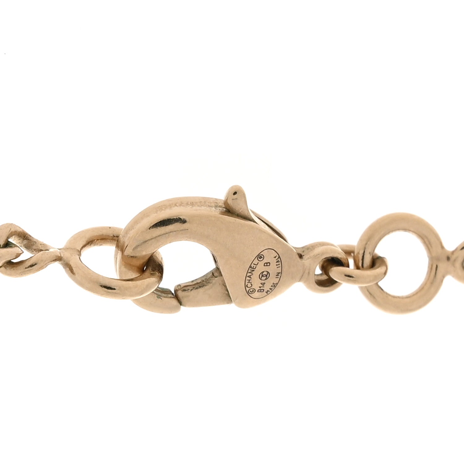 Chanel Crystal Pearl CC Pendant Necklace Gold 4 of 4