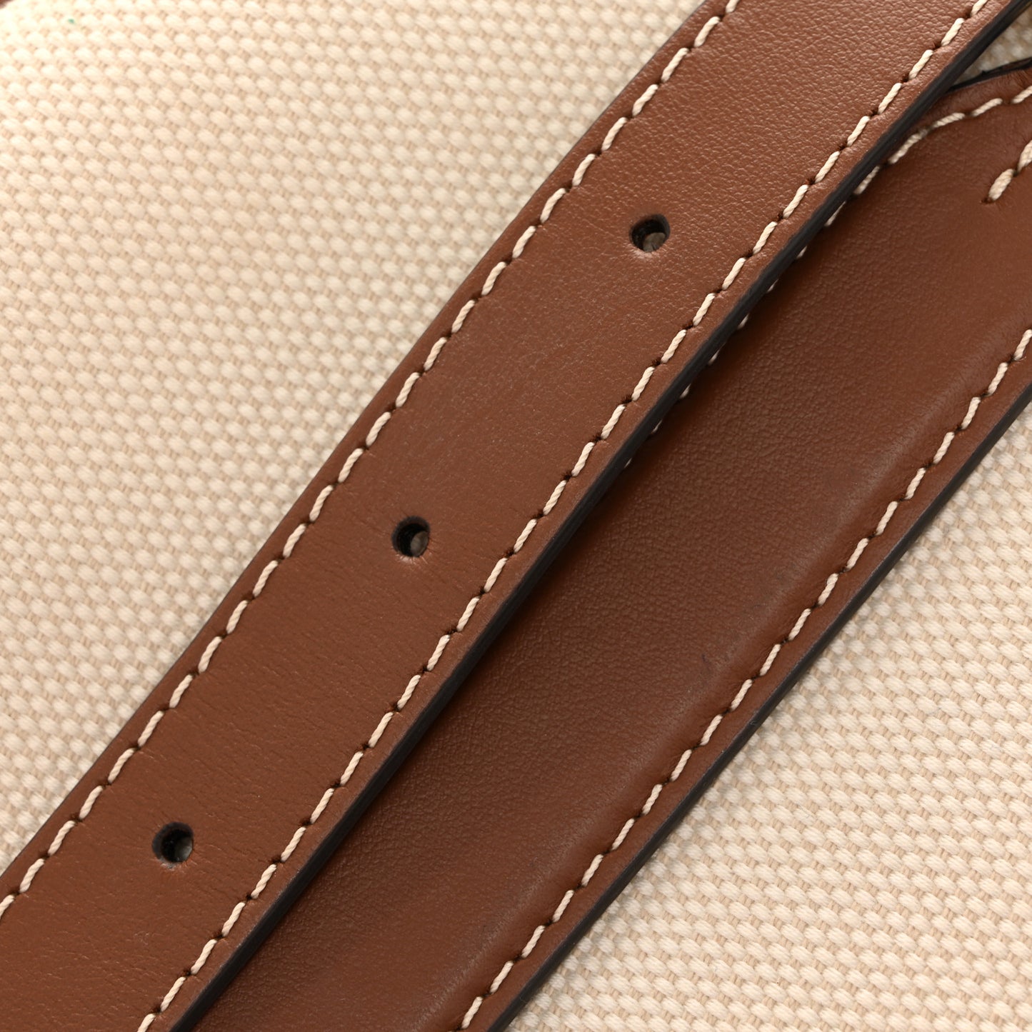 Canvas Calfskin Louise Bag Natural