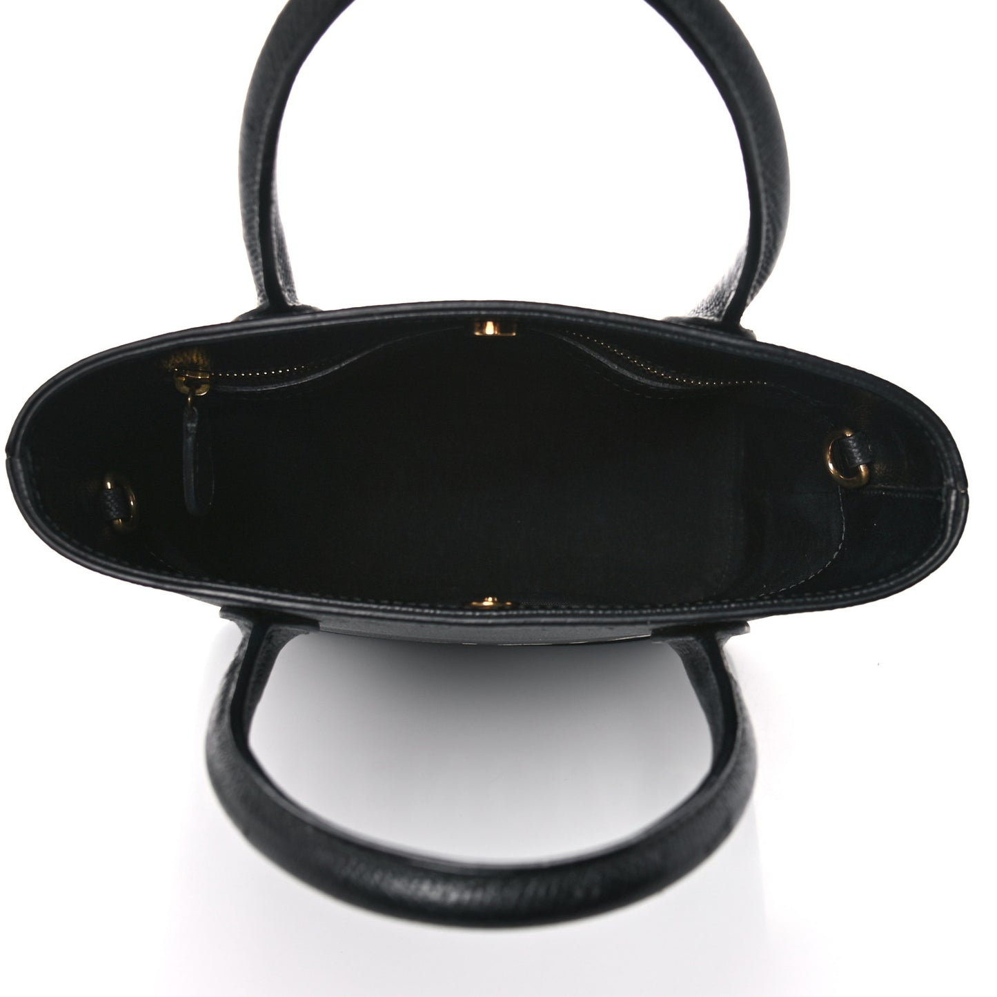 Grained Calfskin Ville Aj Tote XXS Black