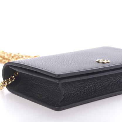Gucci Calfskin Mini GG Marmont Chain Wallet Black 6 of 10