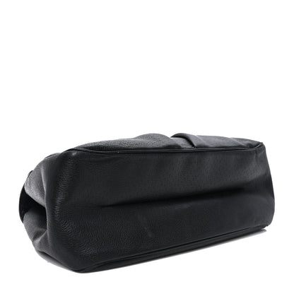 Salvatore Ferragamo Calfskin Perforated Gancini Trifolio Top Handle Bag Black 4 of 10