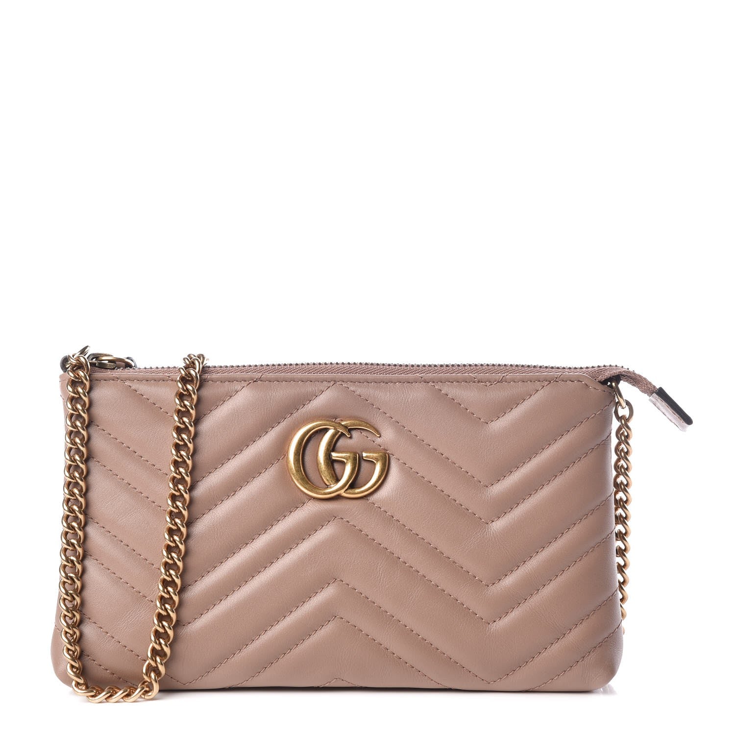Gucci Calfskin Matelasse Mini GG Marmont Chain Bag Porcelain Rose 1 of 11