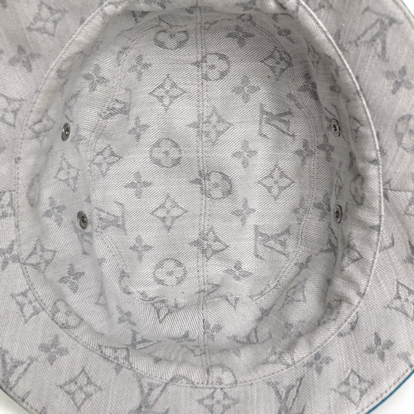 Monogram Denim Transformable Bob Bucket Hat 60 White Blue