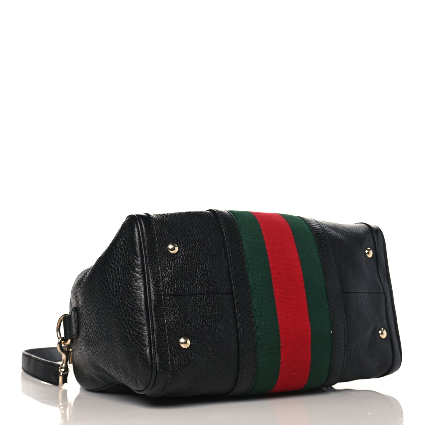 Calfskin Vintage Web Medium Boston Black