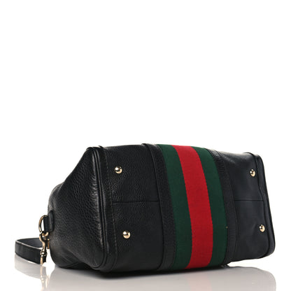 Gucci Calfskin Vintage Web Medium Boston Black 4 of 10