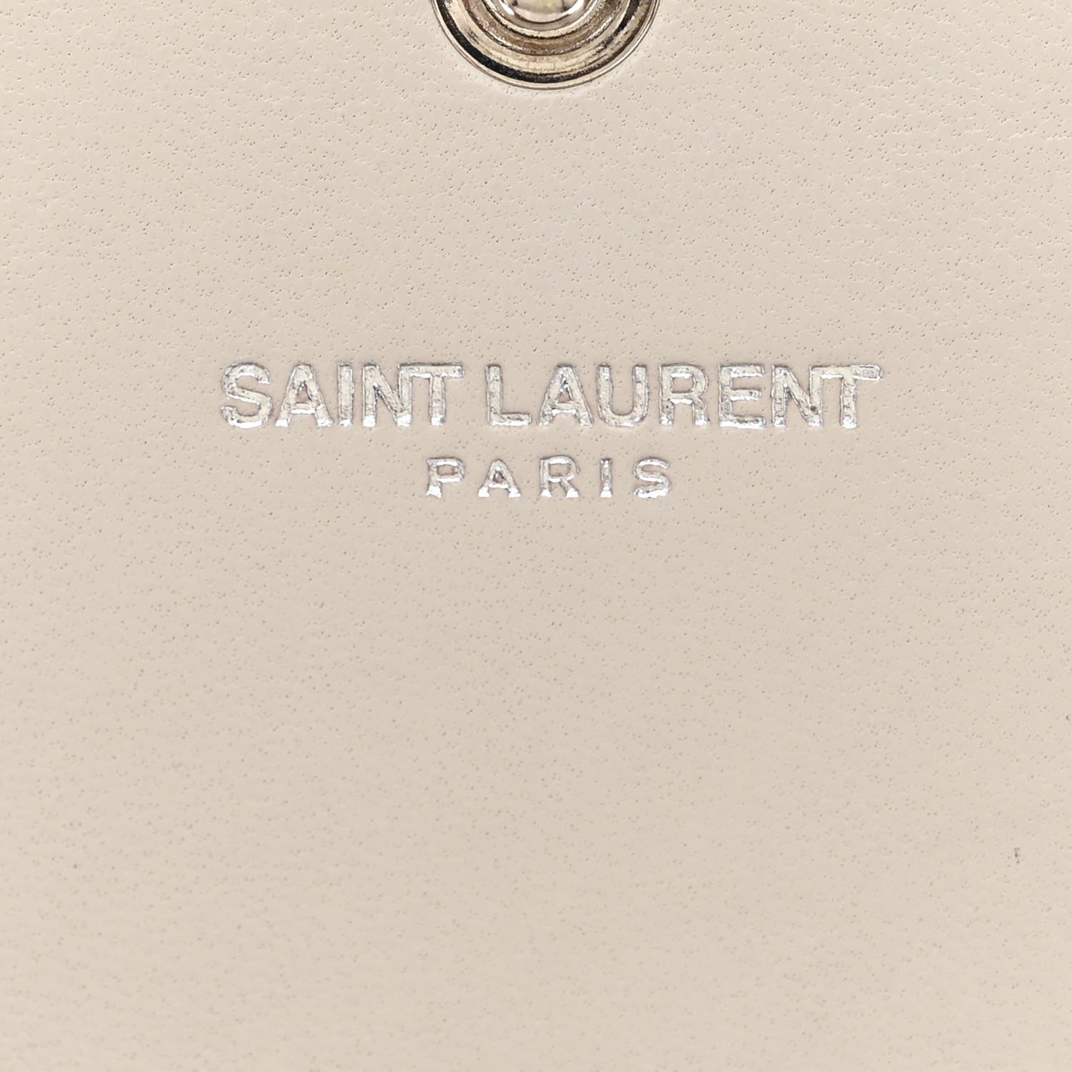 Saint Laurent Calfskin Crocodile Embossed Monogram Chain Wallet Blanc Vintage 6 of 12