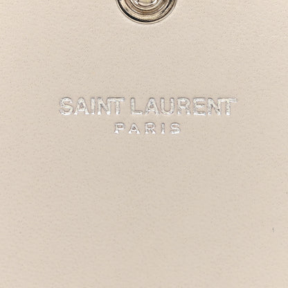 Saint Laurent Calfskin Crocodile Embossed Monogram Chain Wallet Blanc Vintage 6 of 12