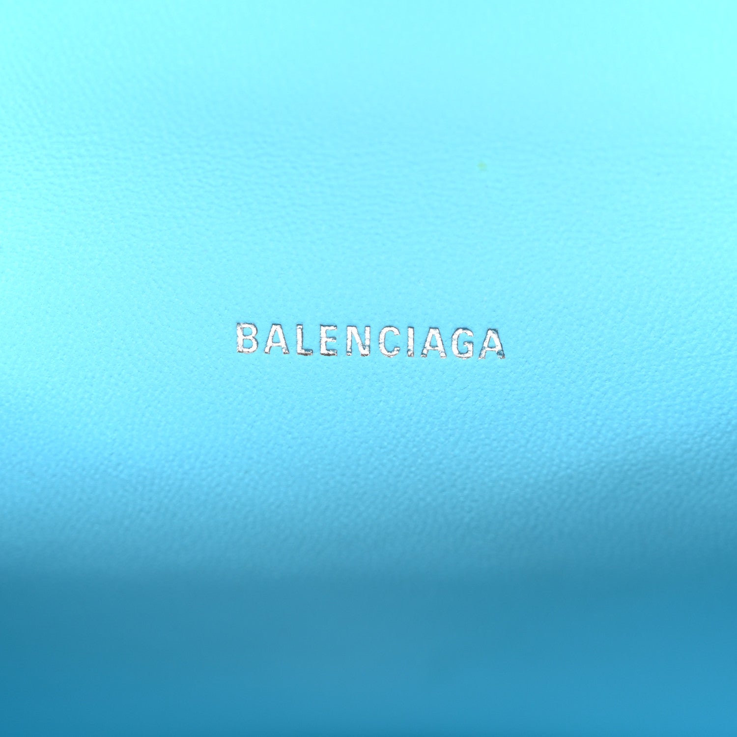 Balenciaga Shiny Calfskin Crocodile Embossed Hourglass Top Handle Bag XS Azur 6 of 11