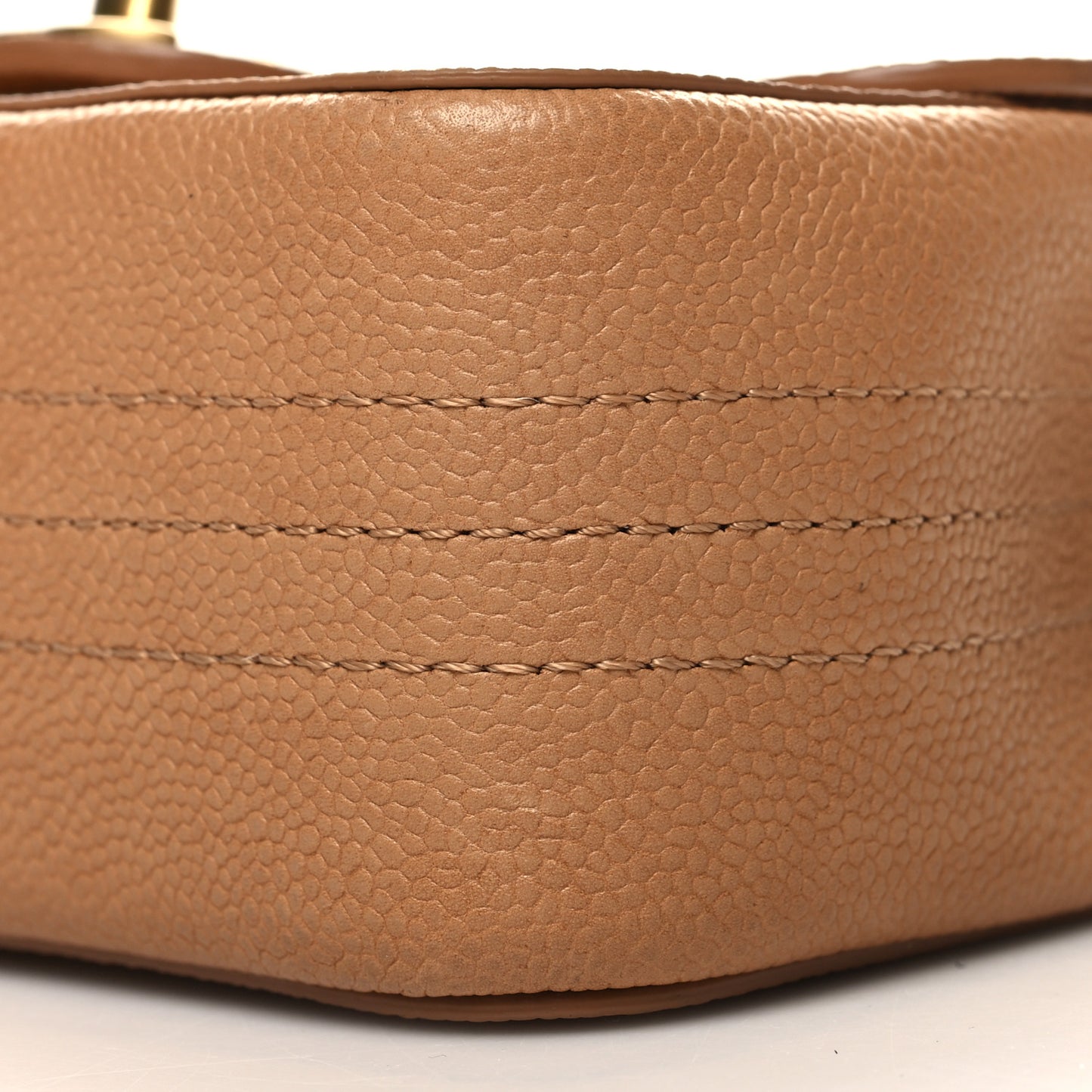 Grained Calfskin Mini Square Classic Pure Flap Brown