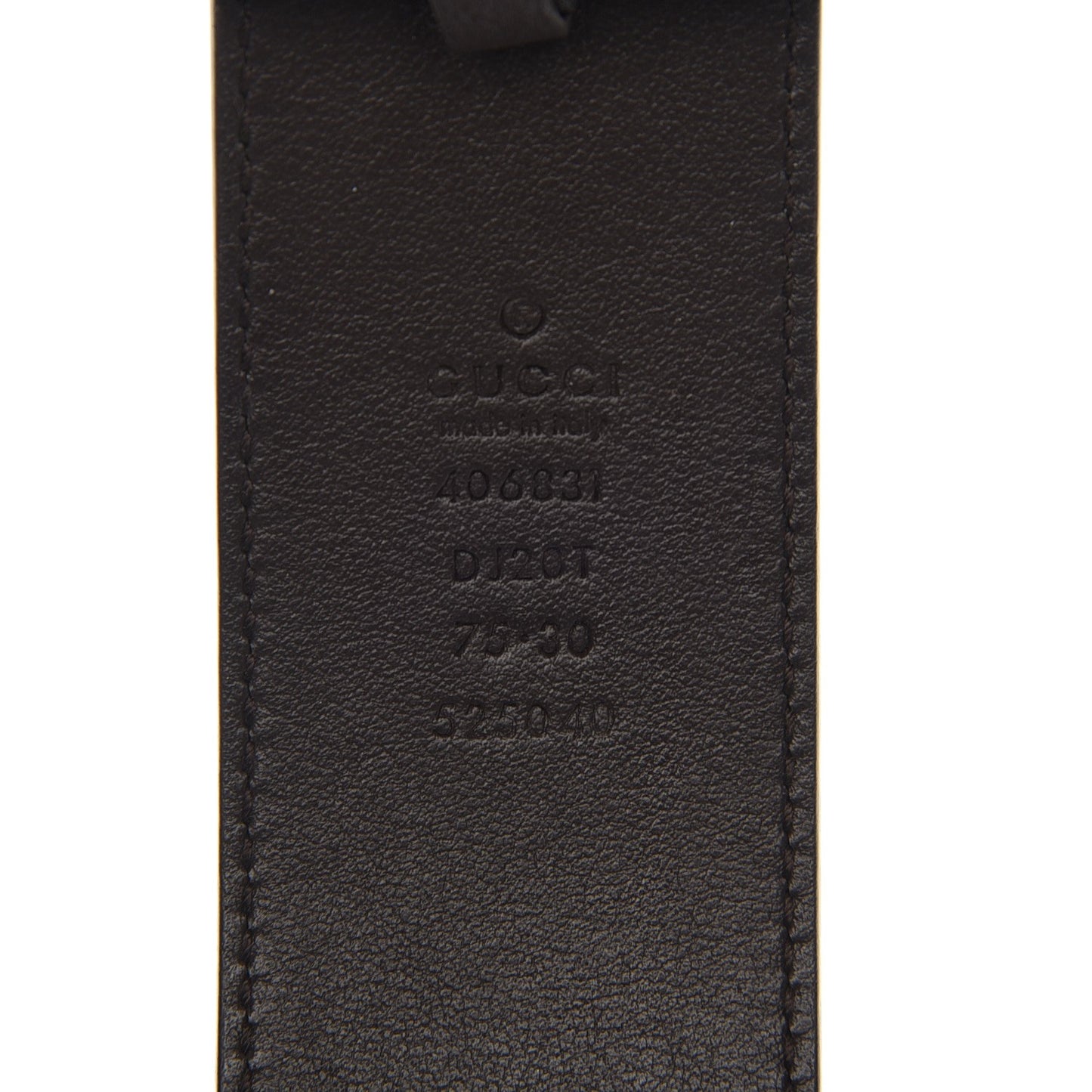 Textured Dollar Calfskin Double G 40mm Belt 75 30 Dark Cocoa