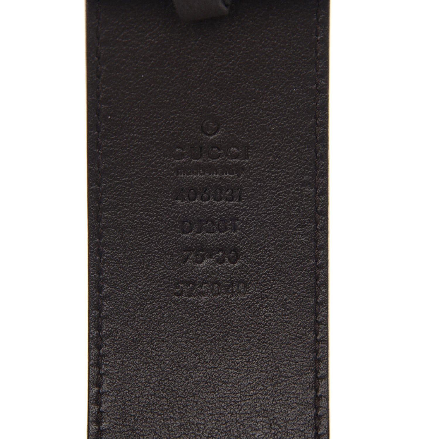 Gucci Textured Dollar Calfskin Double G 40mm Belt 75 30 Dark Cocoa 6 of 6