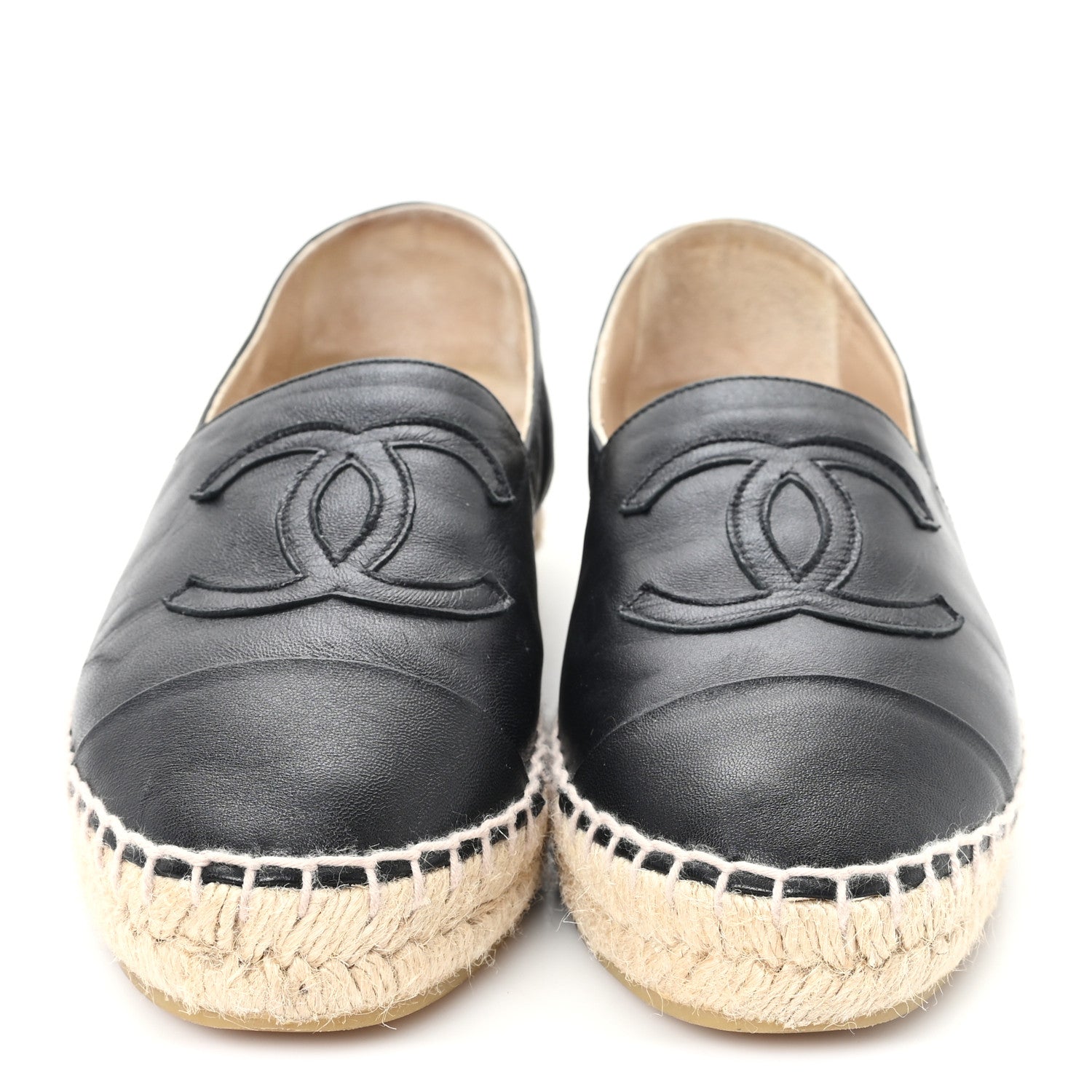 Chanel Lambskin CC Espadrilles 36 Black 2 of 11