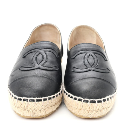 Chanel Lambskin CC Espadrilles 36 Black 2 of 11