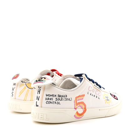 Chanel X PHARRELL WILLIAMS Canvas Womens Sneakers 38 White Multicolor 5 of 11