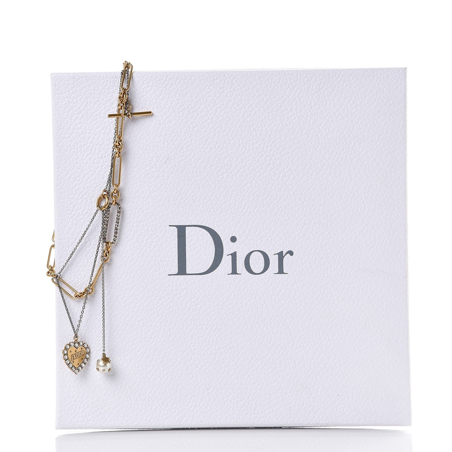 Christian Dior Metal Heart J'adior Multi Strand Necklace Aged Gold 7 of 7