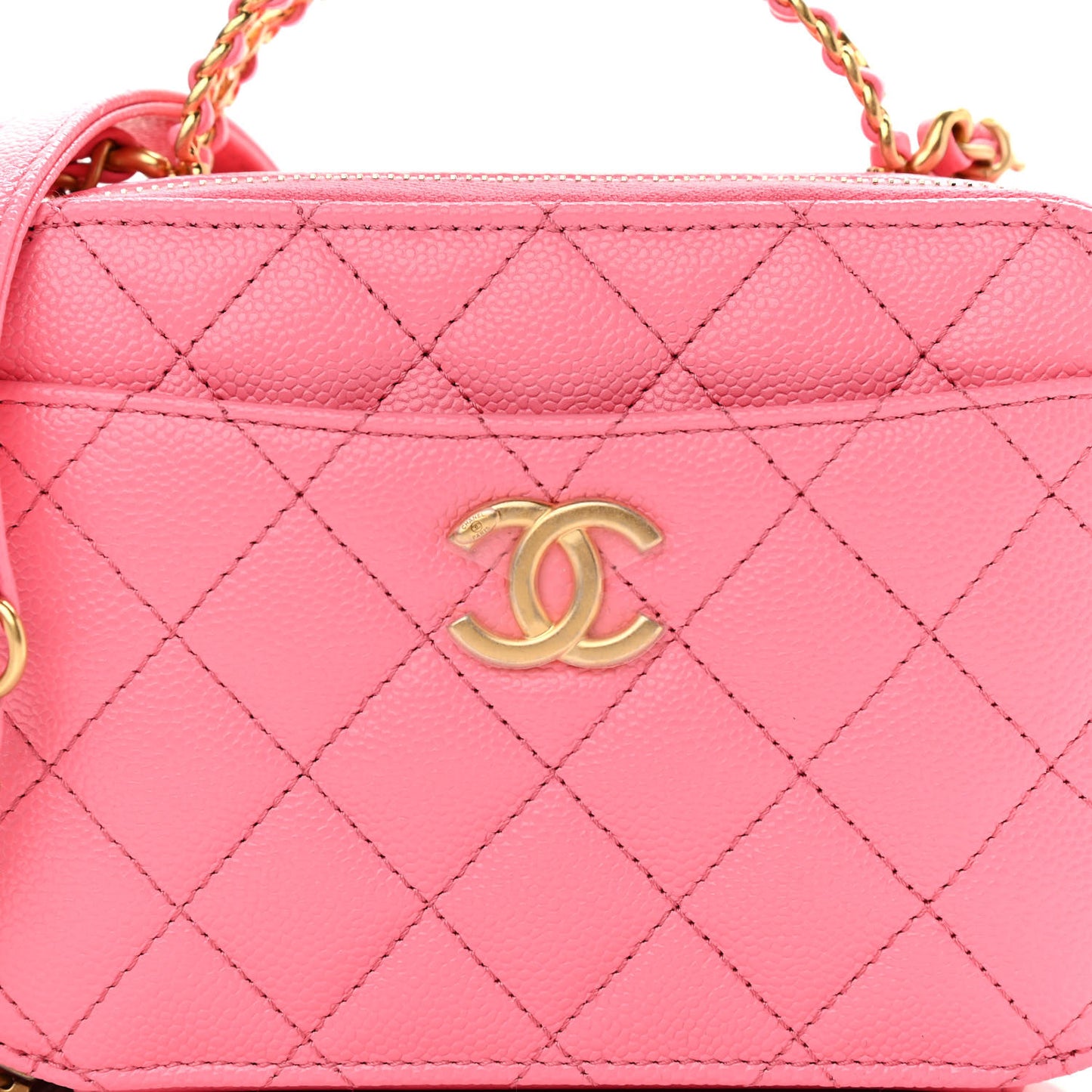 Caviar Quilted Pick Me Up Mini Vanity Case Pink