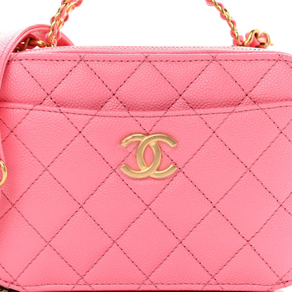 Chanel Caviar Quilted Pick Me Up Mini Vanity Case Pink 9 of 13