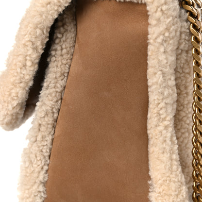 Saint Laurent Nubuck Shearling Monogram Medium Niki Chain Satchel Ivory Natural Tan 13 of 16