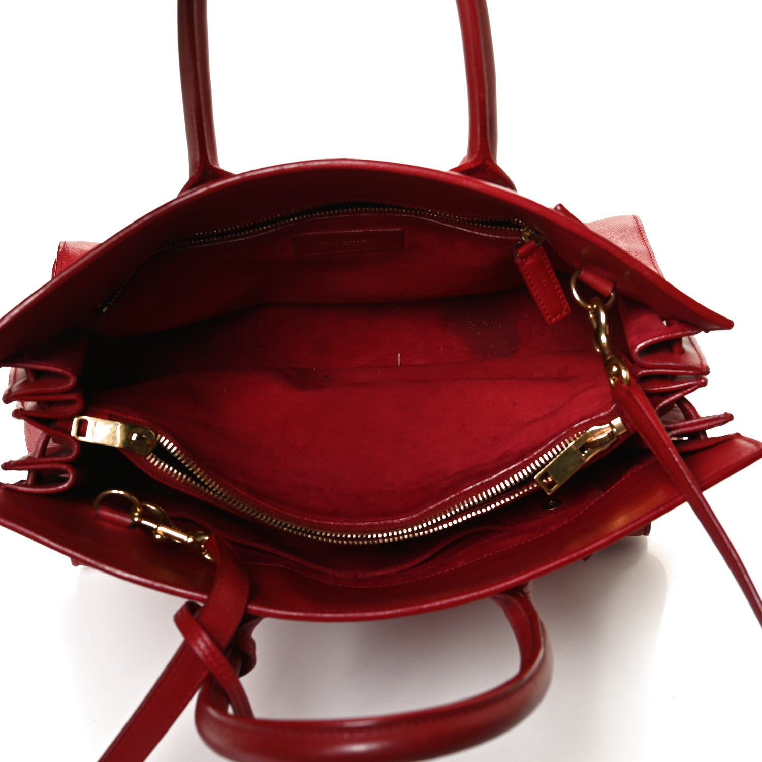 Saint Laurent Calfskin Small Sac De Jour Lipstick Red 5 of 16