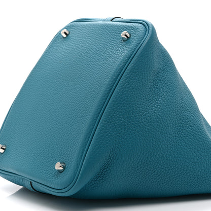 Hermes Taurillon Clemence Picotin Lock 22 MM Bleu Izmir 10 of 10