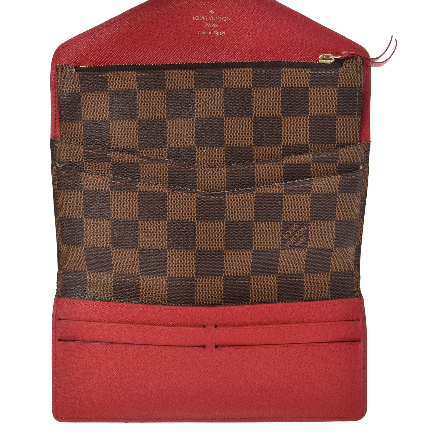 Louis Vuitton Damier Ebene Josephine Wallet Red 6 of 11