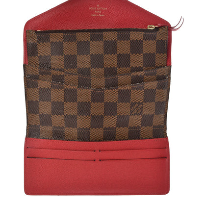 Louis Vuitton Damier Ebene Josephine Wallet Red 6 of 11
