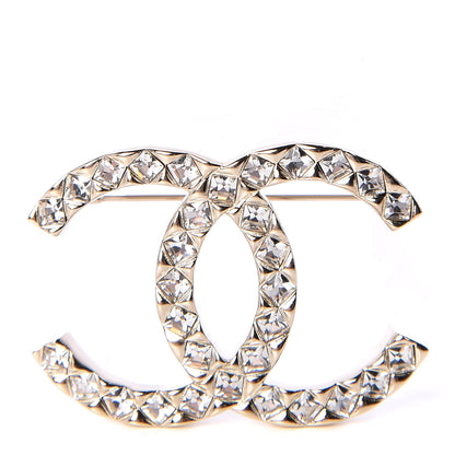 Chanel Baguette Crystal High Society CC Earrings Gold 1 of 3