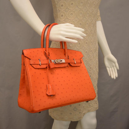 Hermes Ostrich Birkin 30 Tangerine Orange 2 of 9