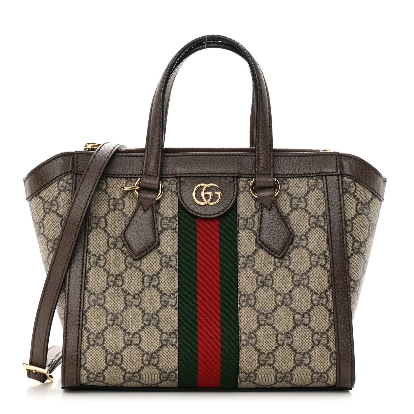 GG Supreme Monogram Small Ophidia Tote Bag Brown