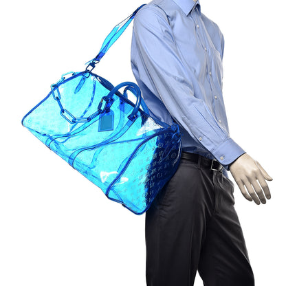 Louis Vuitton PVC Monogram Keepall Bandouliere 50 Blue 2 of 8