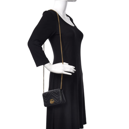 Gucci Calfskin Matelasse GG Marmont Mini Bag Black 2 of 13