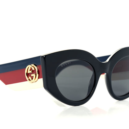 Gucci Acetate Oversized Rectangle Frame Web Sunglasses GG 0275/S Black 7 of 8