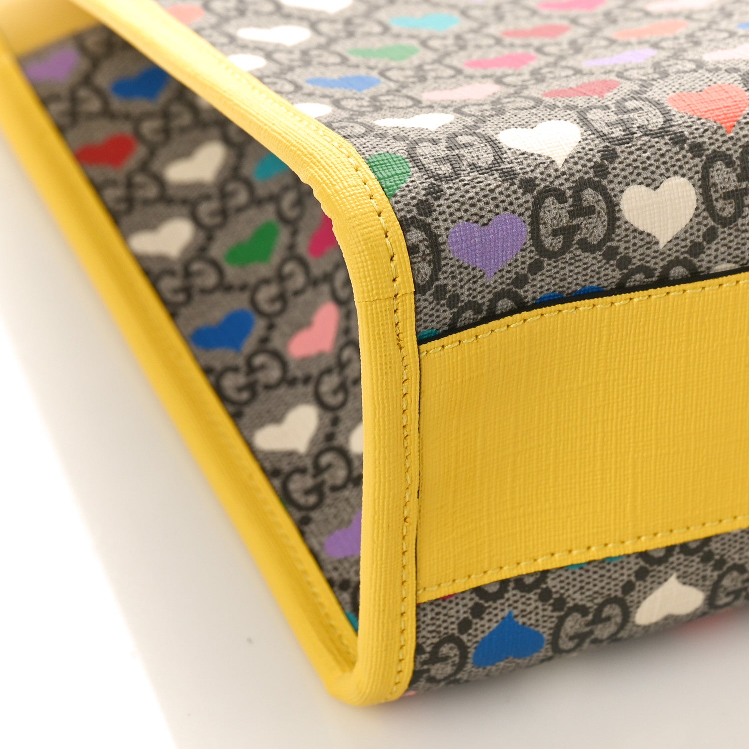 Gucci GG Supreme Monogram Hearts Childrens Tote Beige Ebony Multicolor Freesia 8 of 9