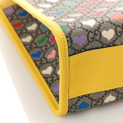 Gucci GG Supreme Monogram Hearts Childrens Tote Beige Ebony Multicolor Freesia 8 of 9