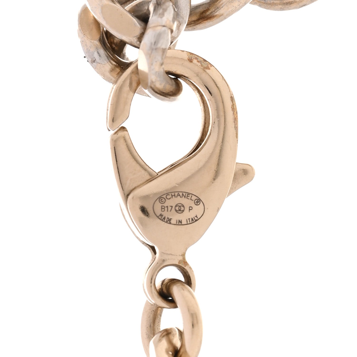 Chanel Metal Denim CC Double Chain Necklace Blue Gold 5 of 6