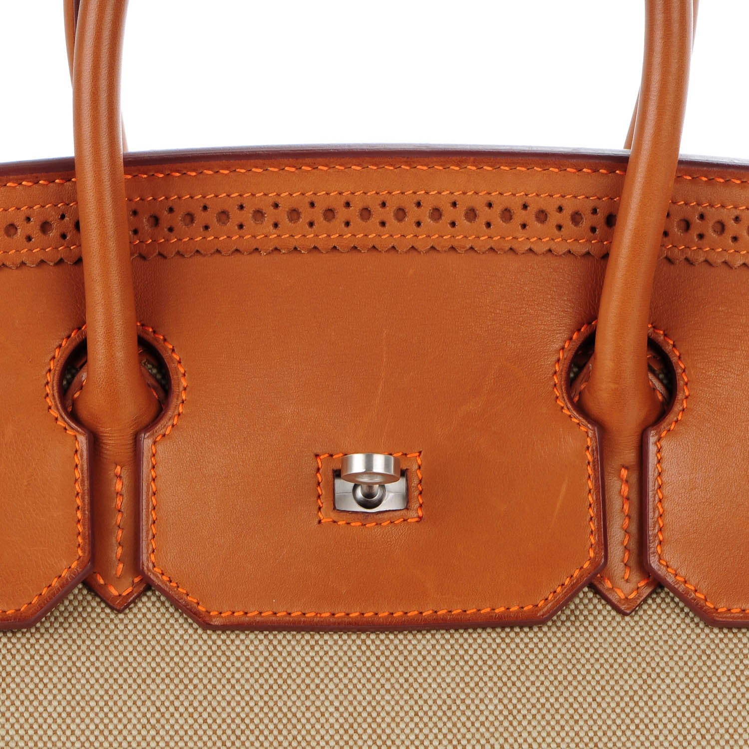 Hermes Barenia Toile Ghillies Birkin 35 Fauve 8 of 28