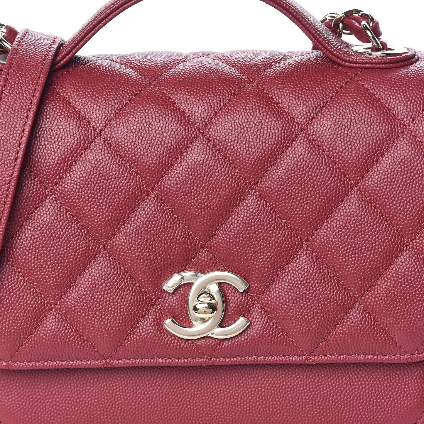 Caviar Quilted Medium Business Affinity Flap Burgundy