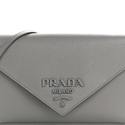 Prada Saffiano City Calfskin Monochrome Envelope Crossbody Nube 8 of 14
