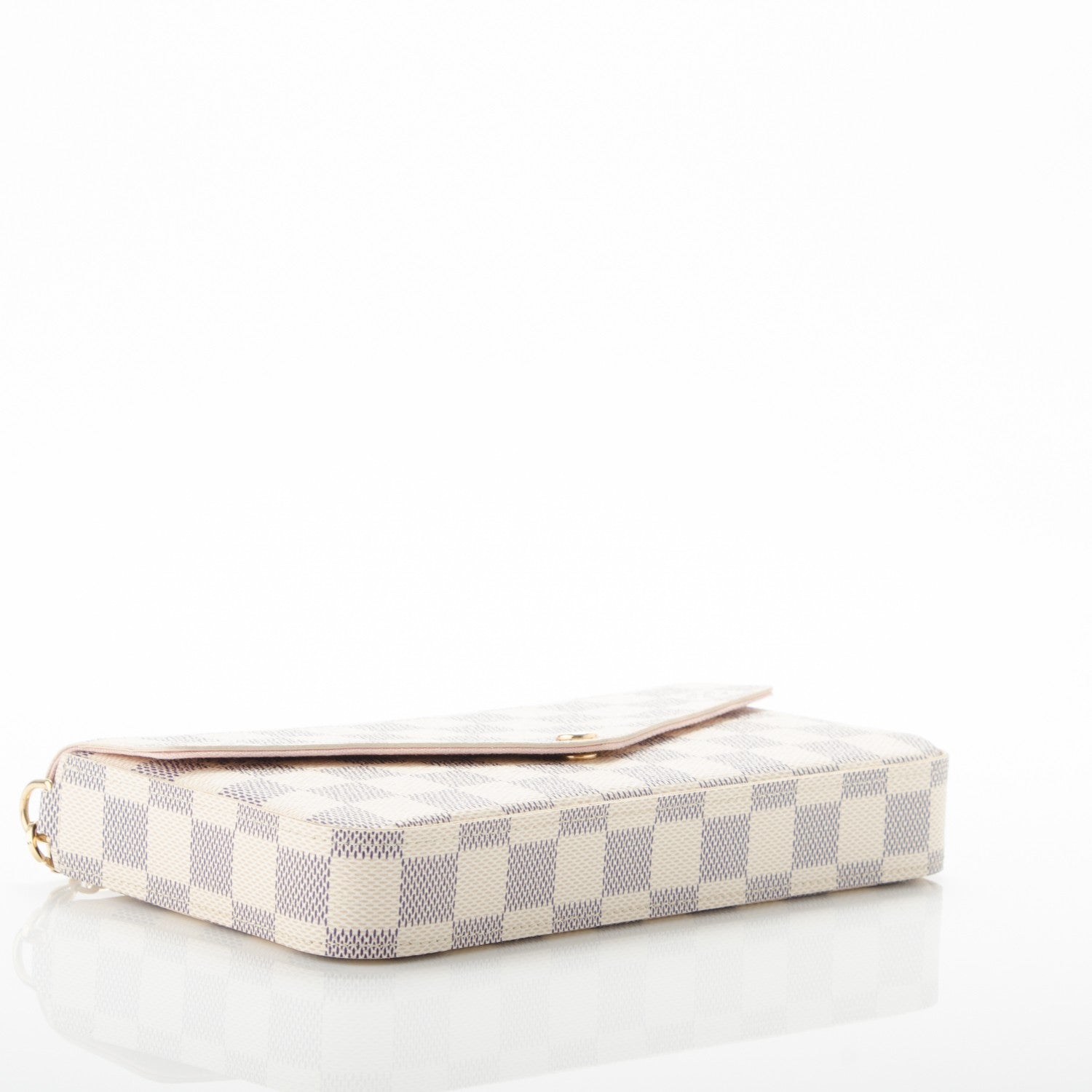 Louis Vuitton Damier Azur Pochette Felicie Chain Wallet Rose Ballerine 4 of 7