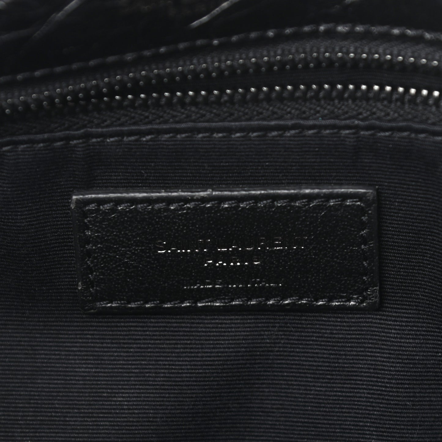 Crinkled Calfskin Matelasse Monogram Medium Niki Chain Satchel Black
