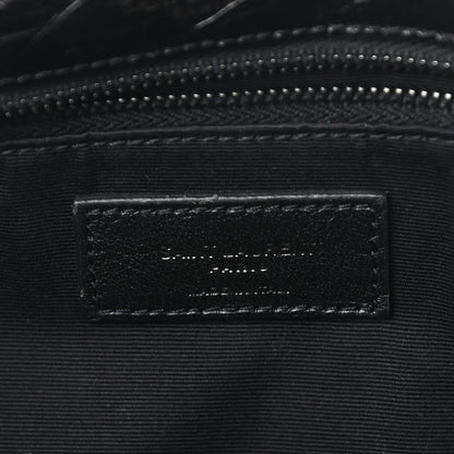 Saint Laurent Crinkled Calfskin Matelasse Monogram Medium Niki Chain Satchel Black 6 of 10